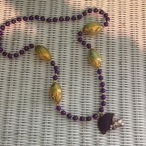 Unique Football Holiday Mardi Gras Bead - LSU Tigers Bead